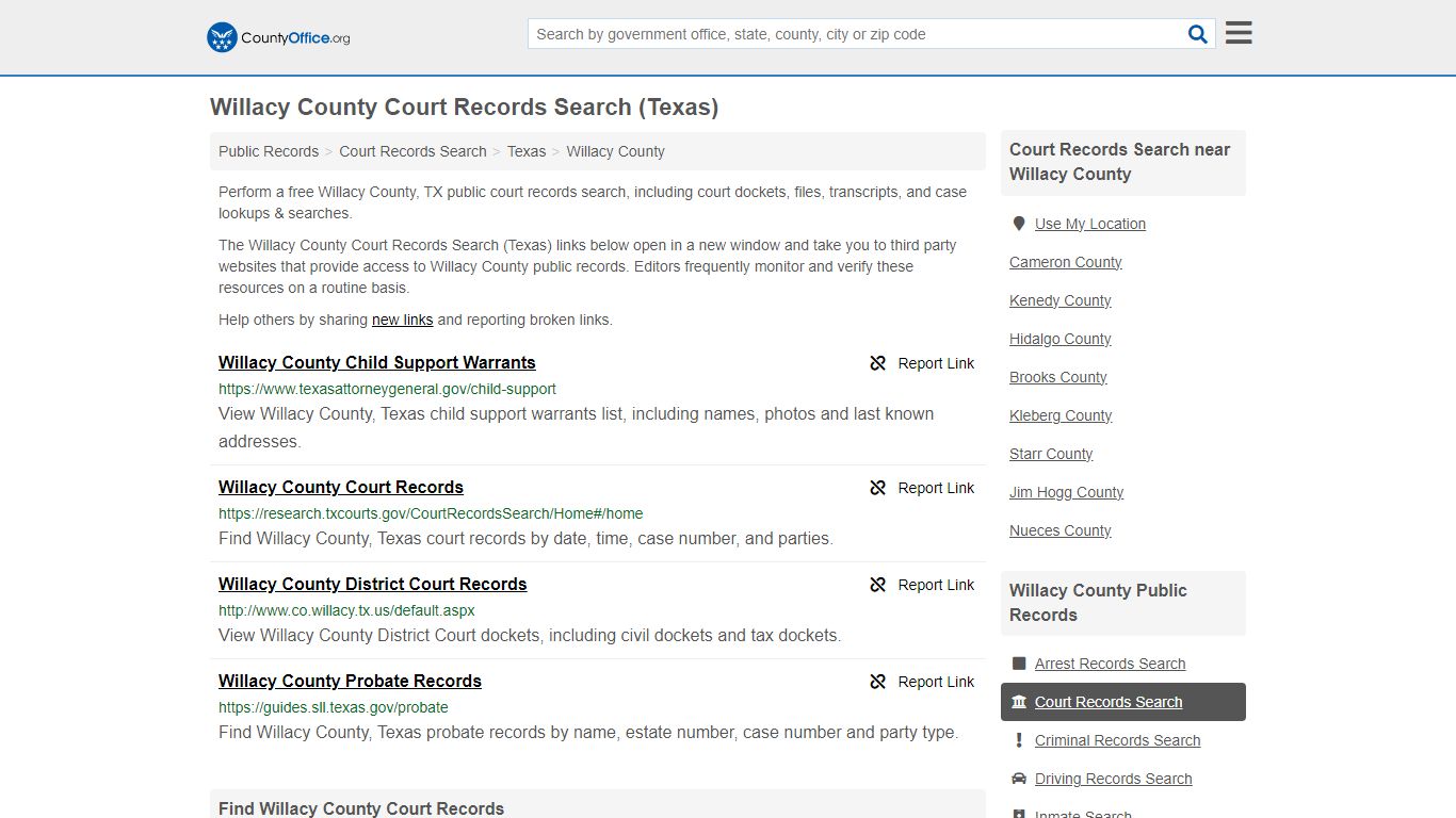 Willacy County Court Records Search (Texas) - County Office